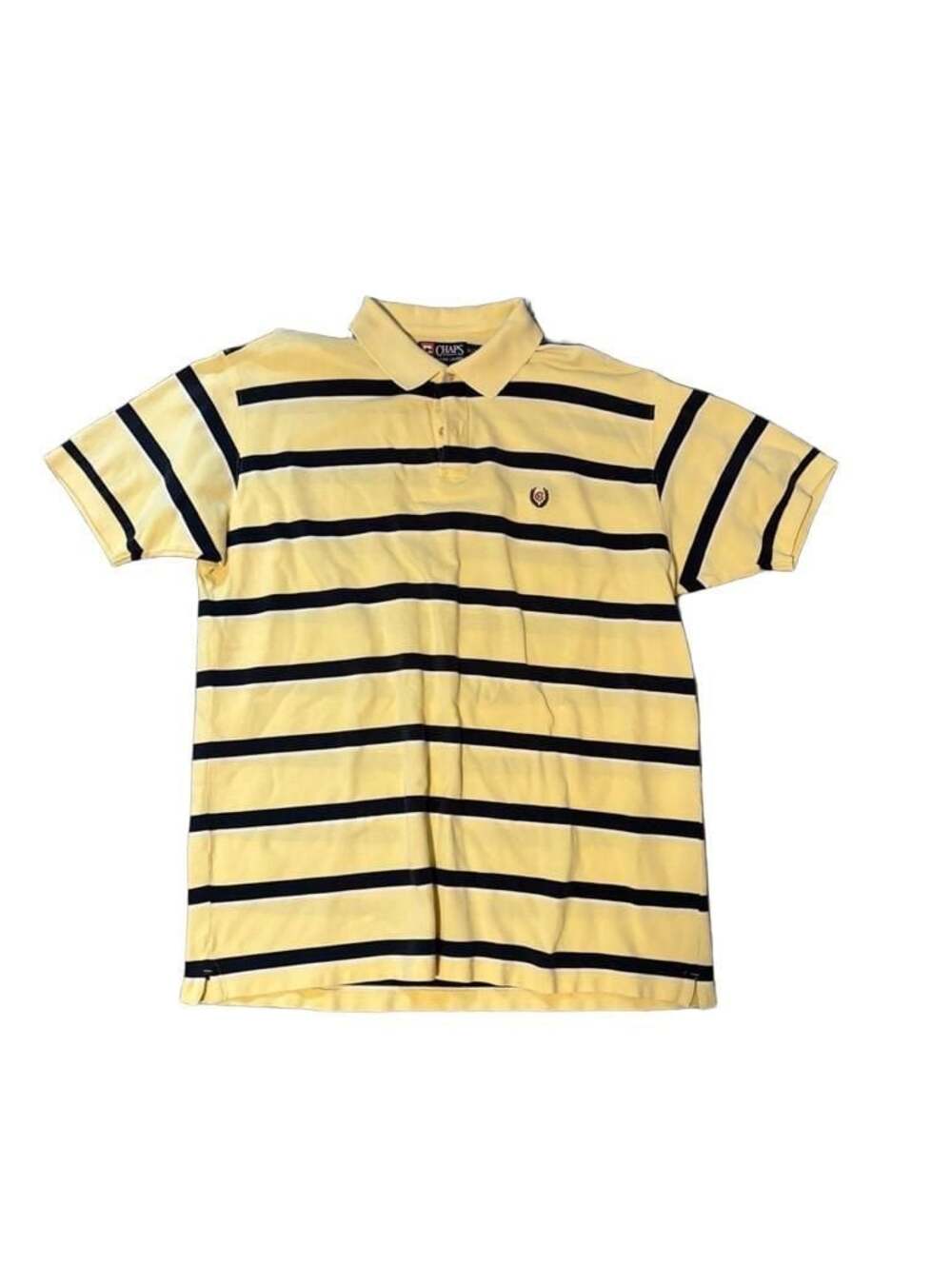 Chaps Ralph Lauren Yellow And Black Striped Polo -Mens size Shirt XL